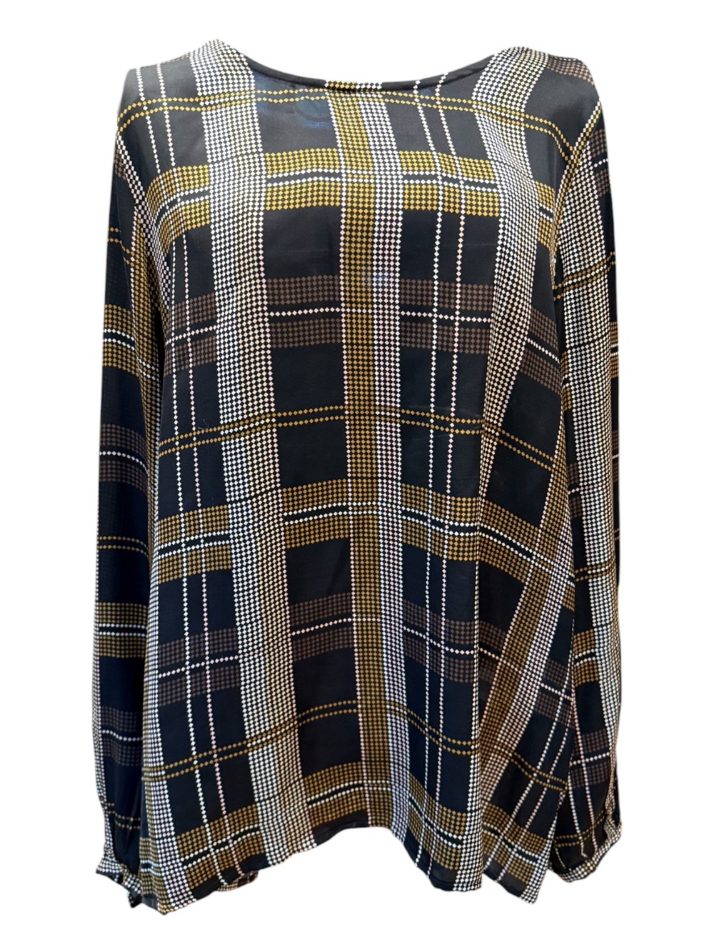 Soya Concept Black Gold Geometric Dot Print Oversized Tunic Blouse Size L